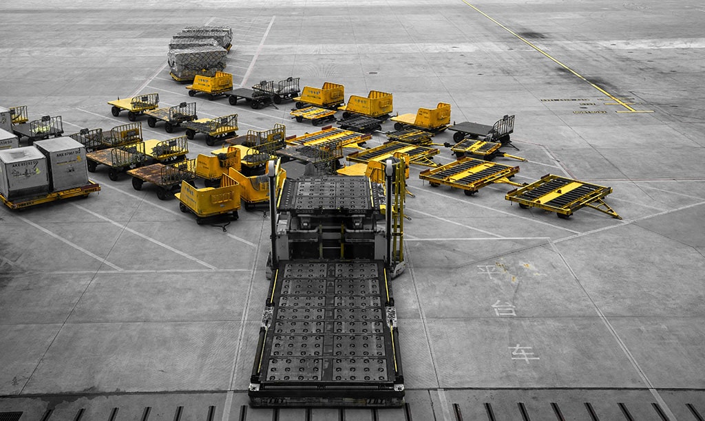Airport baggage vehicles
